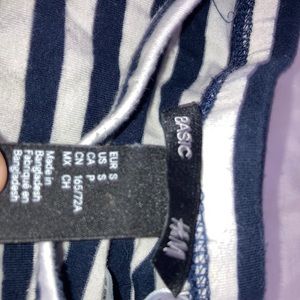 Black and white striped skirt from H&M